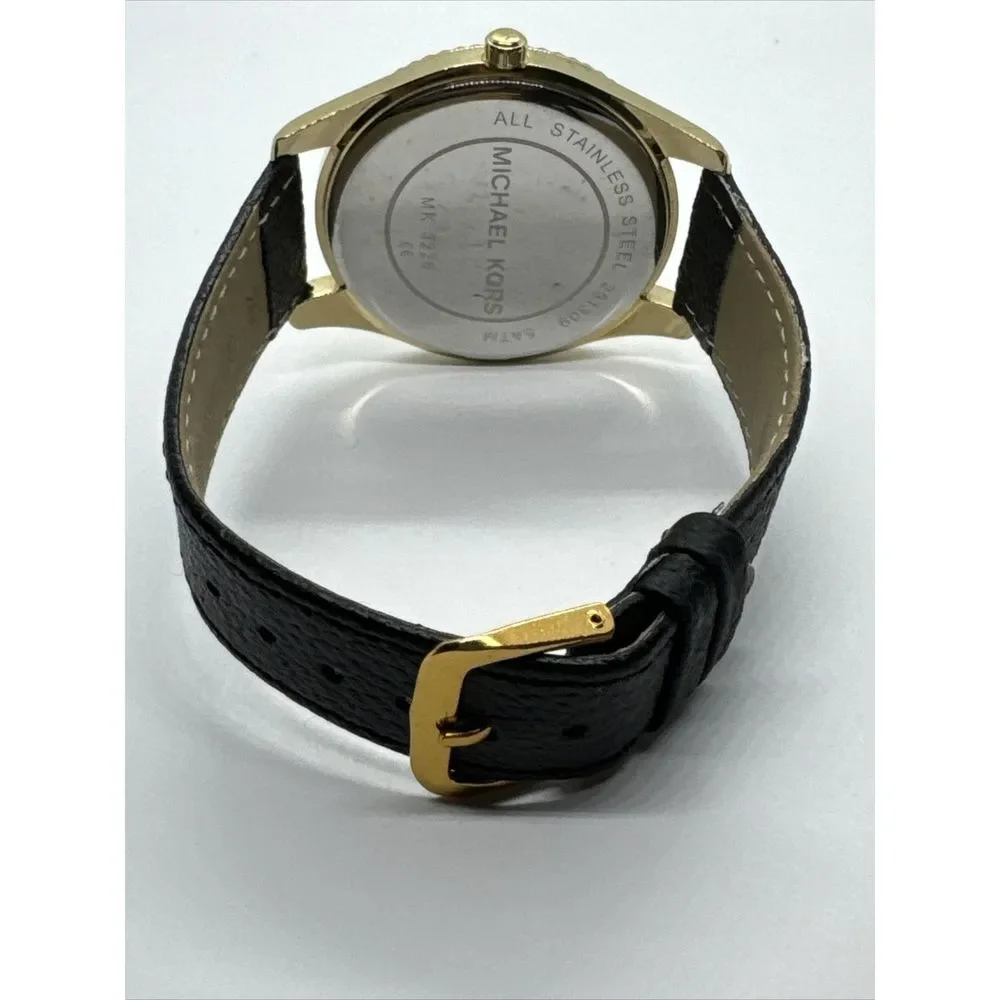 Michael Kors Blake MK3226 Women's Black Leather Analog Dial Quartz Watch JNA811